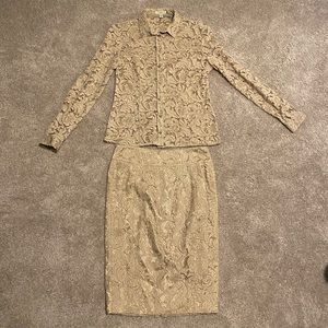Burberry lace top and skirt set